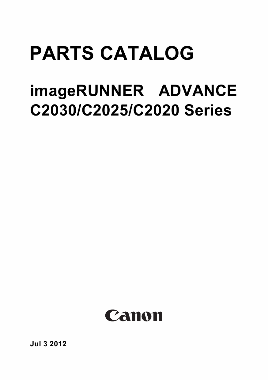 Canon imageRUNNER-ADVANCE iR-C2030 C2025 C2020 Parts Catalog Manual-1